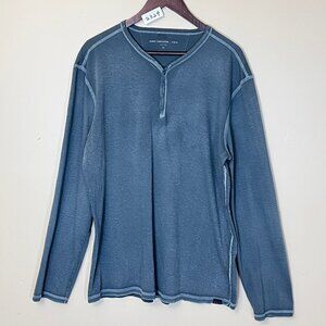 John Varvatos USA Long Sleeve Henley Shirt - Men's Size XL - Gray Green